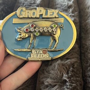 1989 Gro Plex Feed Belt Buckle w/hog